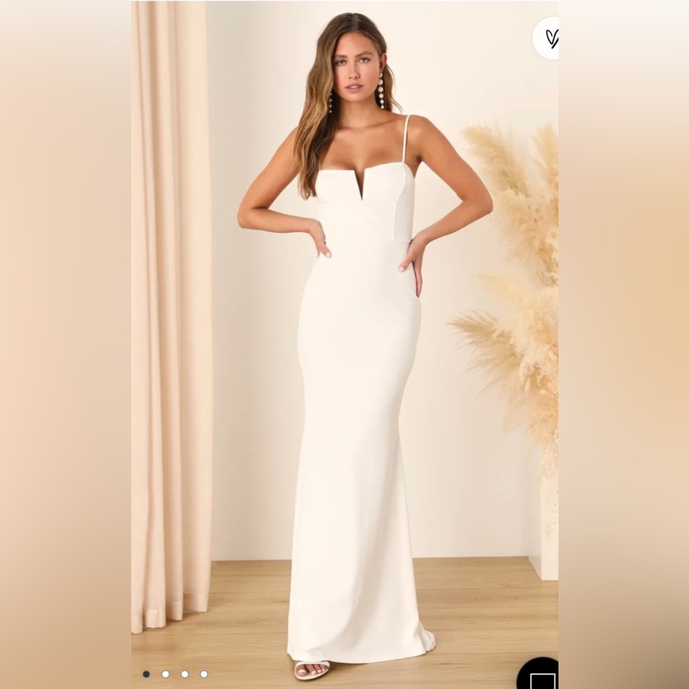 Lulus Mermaid Maxi Dress White Size:S
